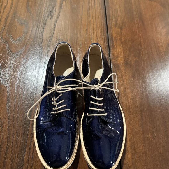 AGL Navy Patent Leather Lace-Up Shoes - Picture 6 of 12